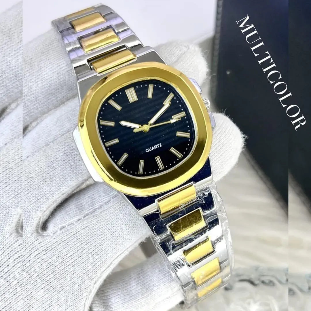 Men’s Square Quartz Watch – Classic Steel Bracelet Edition