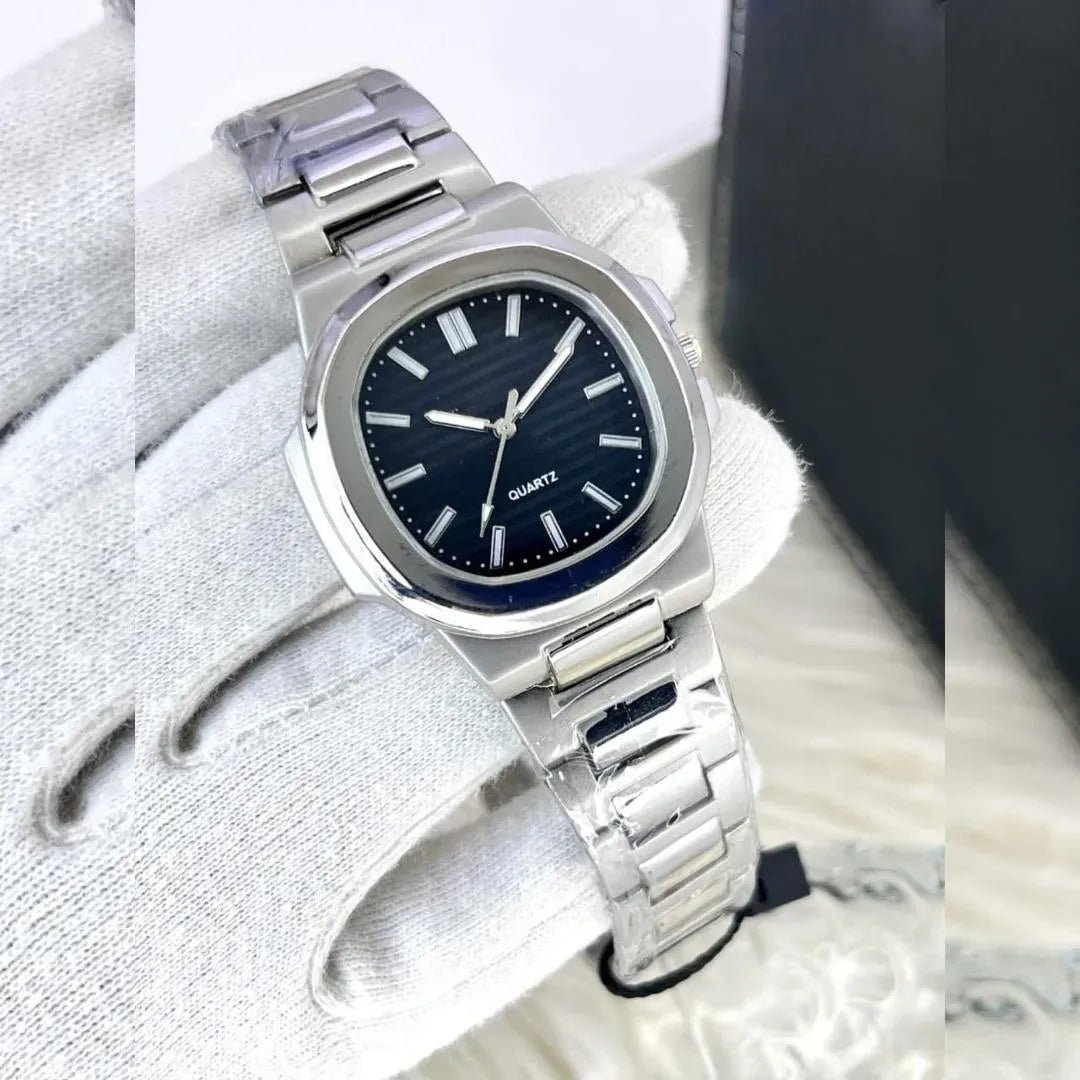 Men’s Square Quartz Watch – Classic Steel Bracelet Edition