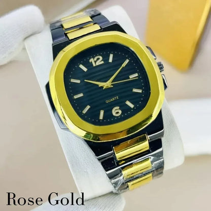 Men’s Square Quartz Watch – Classic Steel Bracelet Edition