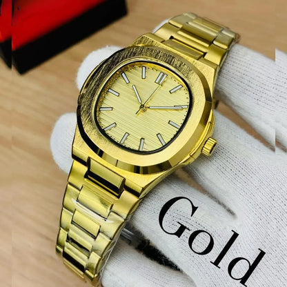 Men’s Square Quartz Watch – Classic Steel Bracelet Edition
