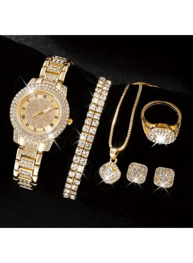 ✨ Luxury 5-Piece Women’s Watch & Jewelry Set ✨