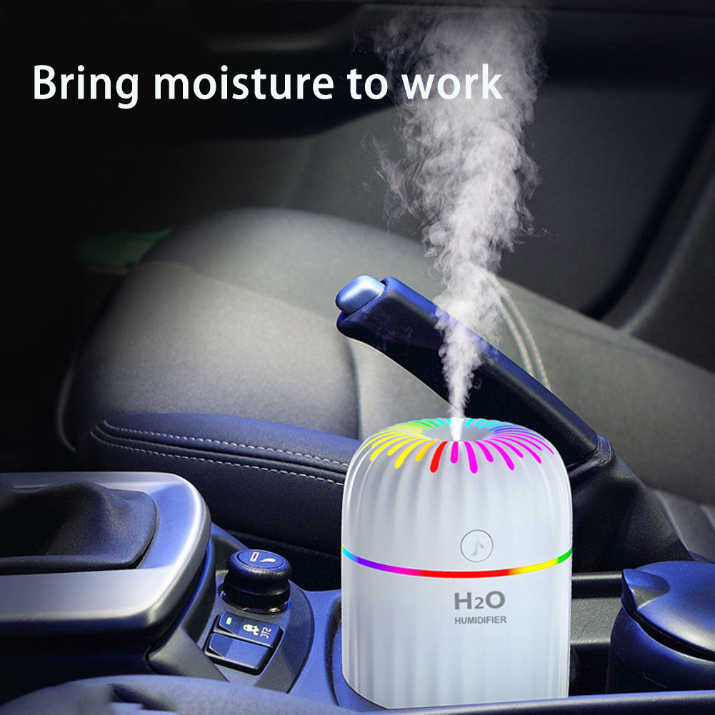 Mini Colorful LED Humidifier – Portable Cool Mist Air Humidifier for Car, Home & Office