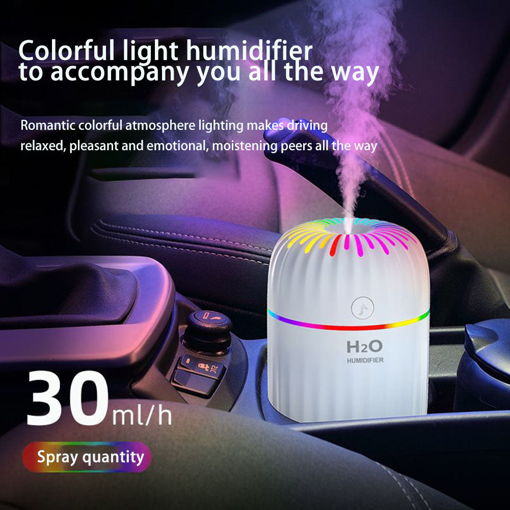 Mini Colorful LED Humidifier – Portable Cool Mist Air Humidifier for Car, Home & Office